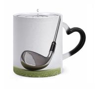 LZQPOEAS 11 Oz Color Changing Mug - Heat Sensitive Ceramic Cup with Heart Handle, Golf Club Coffee Mug Reveals Hidden Design Tea Cup Magic Mugs Funny Gifts for Christmas, Birthday