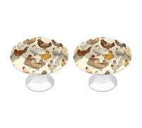 LZQPOEAS 2 Pack A Brood of Chickens Drawer Knobs - 1.1 Inch Stainless Steel Cabinet Hardware Round Kitchen Cabinet Handles Elegant Dresser Pulls for Kitchen, Cupboard, Closet, Furniture