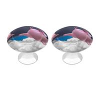 LZQPOEAS 2 Pack Funny 3D Piggies Drawer Knobs - 1.1 Inch Stainless Steel Cabinet Hardware Round Kitchen Cabinet Handles Elegant Dresser Pulls for Kitchen, Cupboard, Closet, Furniture