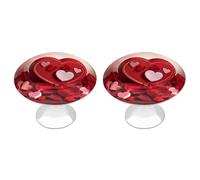 LZQPOEAS 2 Pack Happy Valentine's Day Drawer Knobs - 1.1 Inch Stainless Steel Cabinet Hardware Round Kitchen Cabinet Handles Elegant Dresser Pulls for Kitchen, Cupboard, Closet, Furniture