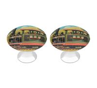 LZQPOEAS 2 Pack Steam Little Train Drawer Knobs - 1.1 Inch Stainless Steel Cabinet Hardware Round Kitchen Cabinet Handles Elegant Dresser Pulls for Kitchen, Cupboard, Closet, Furniture