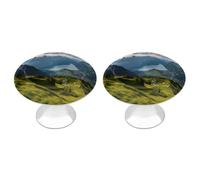 LZQPOEAS 2 Pack Switzerland Alps Drawer Knobs - 1.1 Inch Stainless Steel Cabinet Hardware Round Kitchen Cabinet Handles Elegant Dresser Pulls for Kitchen, Cupboard, Closet, Furniture