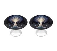 LZQPOEAS 2 Pack The Tree of Psychic Life Drawer Knobs - 1.1 Inch Stainless Steel Cabinet Hardware Round Kitchen Cabinet Handles Elegant Dresser Pulls for Kitchen, Cupboard, Closet, Furniture