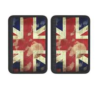LZQPOEAS 2 Pcs Car Seat Belt Pads Cover Vintage Union Jack British Flag Seatbelt Shoulder Strap Pads Neck Cushion Protector Soft Harness Pad Universal & Comfortable Car Seat Belt Cover for Women Men