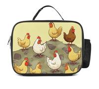 LZQPOEAS A Brood of Chickens Lunch Bag Insulated Two Compartments Meal Box Insulated Cooler Tote with Handle for Men Or Women, Keeps Food Cold Or Hot, Meal Prep for Work Picnic Golf