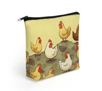 LZQPOEAS A Brood of Chickens Makeup Bag Cute Zippered Cosmetic Pouch Travel Toiletry Organizer Waterproof Cosmetic Pouch Portable Toiletry Pouch Gift for Mom Teacher Friends