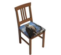 LZQPOEAS A Lone Eagle Square Stool Covers Two Pieces Stretch Bar Stool Seat Covers Removable Chair Cover Protector Soft Milk Silk Stool Slipcover Washable Square Stool Cushion Cover