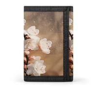 LZQPOEAS A Peach Blossom Trifold Wallet for Men Slim Minimalist Front Pocket Modern Fashion Wallet Extra Capacity Credit Card Holder Cards Purse