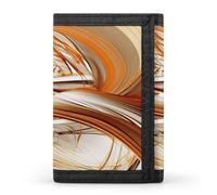 LZQPOEAS Abstract Orange White Lines Trifold Wallet for Men Slim Minimalist Front Pocket Modern Fashion Wallet Extra Capacity Credit Card Holder Cards Purse