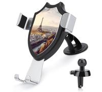 LZQPOEAS Aerial View of Paris Cityscape Car Phone Mount Universal Cell Phone Holder for Dashboard Windshield Air Vent, Rotatable Adjustable Automobile Cradle, Compatible with All 4-6 Inch Smartphone