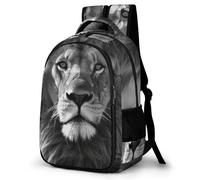 LZQPOEAS African Lion Black And White Backpack for Travel Double-Layer Design Leak-Proof Lightweight Portable Travel Bag Water Resistant Rucksack For Men Women Bookbag