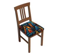 LZQPOEAS African Style Textile Pattern Square Stool Covers Four Pieces Stretch Bar Stool Seat Covers Removable Chair Cover Protector Soft Milk Silk Stool Slipcover Washable Square Stool Cushion Cover