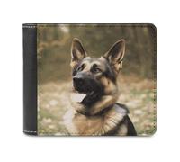 LZQPOEAS Animal German Shepherd Wallet Extra Capacity Slim Bifold Wallet with Multiple Card Slots Men's Leather Wallets Travel Billfold