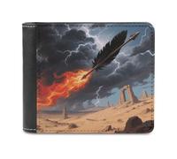 LZQPOEAS Arrow Feather Dream Wallet Extra Capacity Slim Bifold Wallet with Multiple Card Slots Men's Leather Wallets Travel Billfold