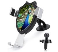 LZQPOEAS Beautiful Peacock Car Phone Mount Universal Cell Phone Holder for Dashboard Windshield Air Vent, Rotatable Adjustable Automobile Cradle, Compatible with All 4-6 Inch Smartphone
