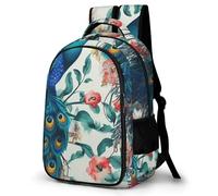 LZQPOEAS Beautiful Peacock Flowers Backpack for Travel Double-Layer Design Leak-Proof Lightweight Portable Travel Bag Water Resistant Rucksack For Men Women Bookbag