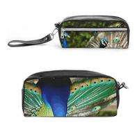 LZQPOEAS Beautiful Peacock Slim Single Piece Design Makeup Bag Multi-purpose Single Piece Cosmetic Pouch Small Cosmetic Pouch Lightweight Travel Small Cosmetic Bag