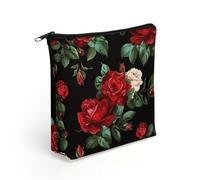 LZQPOEAS Beautiful Rose Gift Makeup Bag Cute Zippered Cosmetic Pouch Travel Toiletry Organizer Waterproof Cosmetic Pouch Portable Toiletry Pouch Gift for Mom Teacher Friends