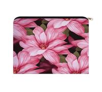 LZQPOEAS Beauty Pink Floral Flowers Makeup Bag Large Capacity Cosmetic Bag for Women Multi-Function Small Zipper Pouch Portable Travel Toiletry Bags Personalized Makeup Bags for Purse