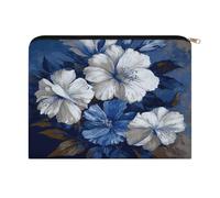 LZQPOEAS Big Blue And White Flowers Makeup Bag Large Capacity Cosmetic Bag for Women Multi-Function Small Zipper Pouch Portable Travel Toiletry Bags Personalized Makeup Bags for Purse
