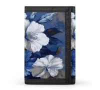 LZQPOEAS Big Blue And White Flowers Wallet Ultra Slim Minimalist Trifold Wallet Men Wallets Credit Card Holder Sl illfold