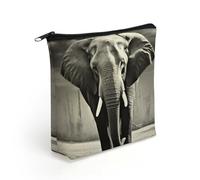 LZQPOEAS Black And White Elephant Makeup Bag Cute Zippered Cosmetic Pouch Travel Toiletry Organizer Waterproof Cosmetic Pouch Portable Toiletry Pouch Gift for Mom Teacher Friends