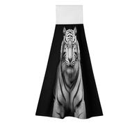 LZQPOEAS Black and White Tiger1 Hand Towel Reusable Polyester Towel Quick Dry Microfiber Washcloths, Reusable Lint Free Cleaning Towels for Bathroom Kitchen Hotel Spa Home Daily Use