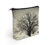 LZQPOEAS Black And White Tree Makeup Bag Cute Zippered Cosmetic Pouch Travel Toiletry Organizer Waterproof Cosmetic Pouch Portable Toiletry Pouch Gift for Mom Teacher Friends