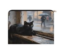 LZQPOEAS Black Cat Makeup Bag Large Capacity Cosmetic Bag for Women Multi-Function Small Zipper Pouch Portable Travel Toiletry Bags Personalized Makeup Bags for Purse