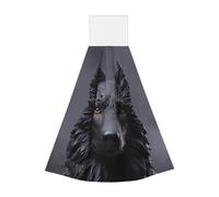 LZQPOEAS Black German Shepherd Hand Towels Kitchen Dish Cloths Super Soft and Absorbent Coral Velvet Dish Towels Hanging Kitchen Towel Cleaning Cloths for Bathroom Washcloth
