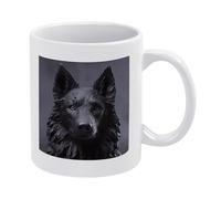 LZQPOEAS Black German Shepherd White Mug Ceramic Coffee Mug 20oz Classic Ceramic Cup for Coffee Tea Latte Cappuccino, Microwave Dishwasher SafeSmooth Surface Mug for Home Office Kitchen