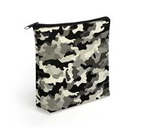 LZQPOEAS Black Grey White Camo Makeup Bag Cute Zippered Cosmetic Pouch Travel Toiletry Organizer Waterproof Cosmetic Pouch Portable Toiletry Pouch Gift for Mom Teacher Friends
