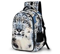 LZQPOEAS Blue Eyed Snow Leopard Backpack for Travel Double-Layer Design Leak-Proof Lightweight Portable Travel Bag Water Resistant Rucksack For Men Women Bookbag