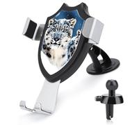 LZQPOEAS Blue Eyed Snow Leopard Car Phone Mount Universal Cell Phone Holder for Dashboard Windshield Air Vent, Rotatable Adjustable Automobile Cradle, Compatible with All 4-6 Inch Smartphone