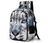 LZQPOEAS Blue Eyed Snow Leopard2 Backpack for Travel Double-Layer Design Leak-Proof Lightweight Portable Travel Bag Water Resistant Rucksack For Men Women Bookbag