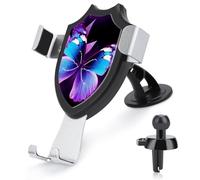 LZQPOEAS Blue Purple Butterfly Car Phone Mount Universal Cell Phone Holder for Dashboard Windshield Air Vent, Rotatable Adjustable Automobile Cradle, Compatible with All 4-6 Inch Smartphone