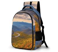 LZQPOEAS Blue Ridge Parkway Mountains Backpack for Travel Double-Layer Design Leak-Proof Lightweight Portable Travel Bag Water Resistant Rucksack For Men Women Bookbag