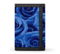 LZQPOEAS Blue Rose Wallet Ultra Slim Minimalist Trifold Wallet Men Wallets Credit Card Holder Sl illfold