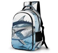 LZQPOEAS Bluefin Tuna Thunnus Backpack for Travel Double-Layer Design Leak-Proof Lightweight Portable Travel Bag Water Resistant Rucksack For Men Women Bookbag