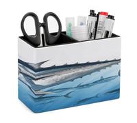 LZQPOEAS Bluefin Tuna Thunnus Leather Pen Holder for Desk Double Compartments Brush Minimalist PU Leather Pencil Holder Locker Organizer for Work Locker Accessories Pencil Cup for Desk