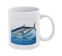 LZQPOEAS Bluefin Tuna Thunnus White Mug Ceramic Coffee Mug 20oz Classic Ceramic Cup for Coffee Tea Latte Cappuccino, Microwave Dishwasher SafeSmooth Surface Mug for Home Office Kitchen