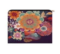 LZQPOEAS Bohemian Colored Flower Makeup Bag Large Capacity Cosmetic Bag for Women Multi-Function Small Zipper Pouch Portable Travel Toiletry Bags Personalized Makeup Bags for Purse