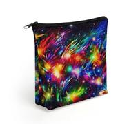 LZQPOEAS Bright Beautiful Colorful Art Makeup Bag Cute Zippered Cosmetic Pouch Travel Toiletry Organizer Waterproof Cosmetic Pouch Portable Toiletry Pouch Gift for Mom Teacher Friends