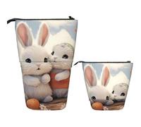 LZQPOEAS Bunny Hug Pencil Case Telescopic Pen Pouch Standing Pencil Bag Pop Up Pencil Holder With Zipper Travel Coin Pouch Purse Portable Makeup Bag for Office Holiday Gift