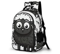 LZQPOEAS Cartoon Black White Sheep Backpack for Travel Double-Layer Design Leak-Proof Lightweight Portable Travel Bag Water Resistant Rucksack For Men Women Bookbag
