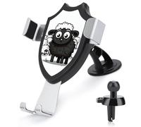 LZQPOEAS Cartoon Black White Sheep Car Phone Mount Universal Cell Phone Holder for Dashboard Windshield Air Vent, Rotatable Adjustable Automobile Cradle, Compatible with All 4-6 Inch Smartphone