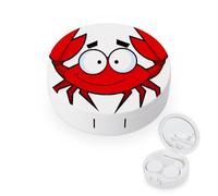 LZQPOEAS Cartoon Crab Contact Lens Case Portable Contact Case Soak Storage Kit Cute Contact Lens Solution Bottle with Mirror Tweezers Solution Soaking Cases for Daily Travel Outdoor Use
