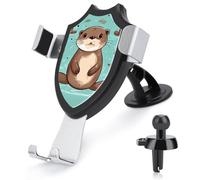 LZQPOEAS Cartoon Cute Otter Car Phone Mount Universal Cell Phone Holder for Dashboard Windshield Air Vent, Rotatable Adjustable Automobile Cradle, Compatible with All 4-6 Inch Smartphone