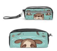 LZQPOEAS Cartoon Cute Otter Slim Single Piece Design Makeup Bag Multi-purpose Single Piece Cosmetic Pouch Small Cosmetic Pouch Lightweight Travel Small Cosmetic Bag