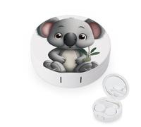 LZQPOEAS Cartoon Koala Contact Lens Case Portable Contact Case Soak Storage Kit Cute Contact Lens Solution Bottle with Mirror Tweezers Solution Soaking Cases for Daily Travel Outdoor Use